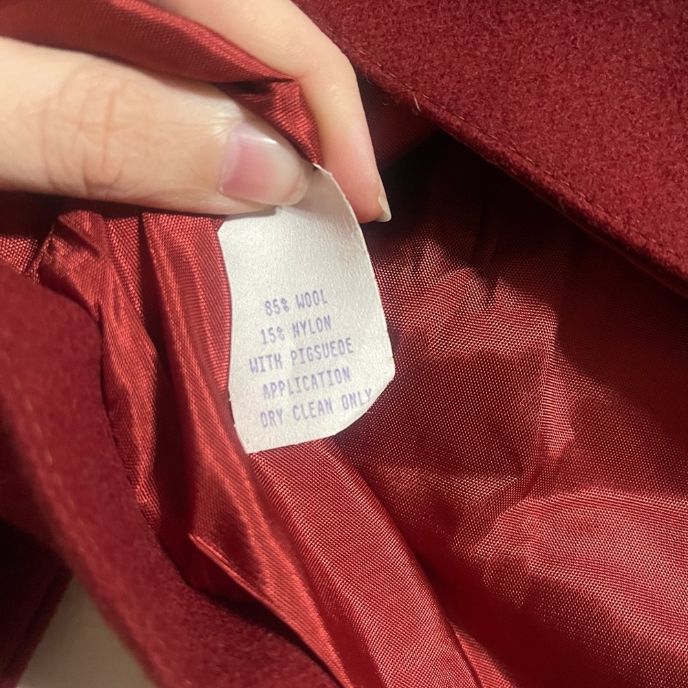 Double D Ranch Wear Deep Red Embroidered Wool Jacket with Leather Fringe - Picture 6 of 6